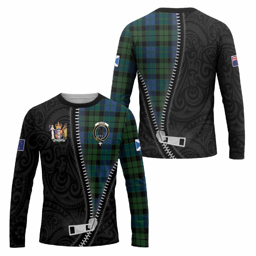 MacKie (McKie) Tartan Long Sleeve T-Shirt New Zealand Pattern Unique Zipper Stylized