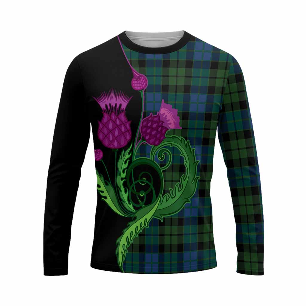 MacKie (McKie) Tartan Long Sleeve T-Shirt Traditional Scottish Thistle