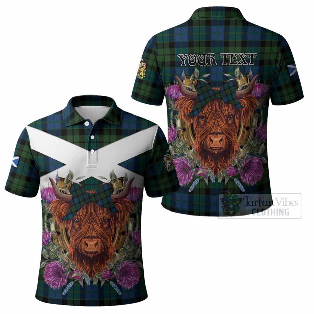 MacKie (McKie) Tartan Polo Shirt Scottish Thistle Heilan Coo