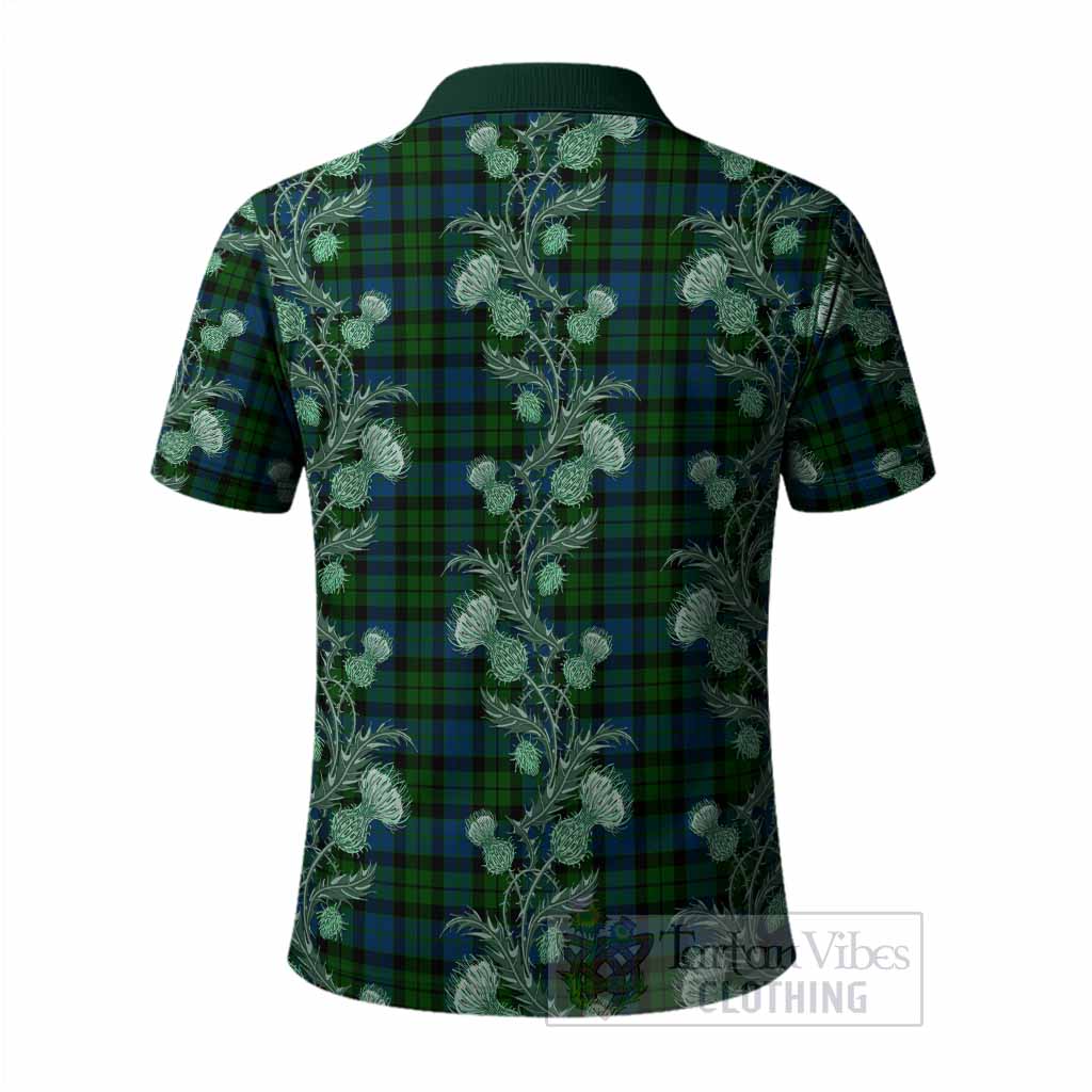 MacKie (McKie) Tartan Polo Shirt Seamless Scottish Thistle Flowers