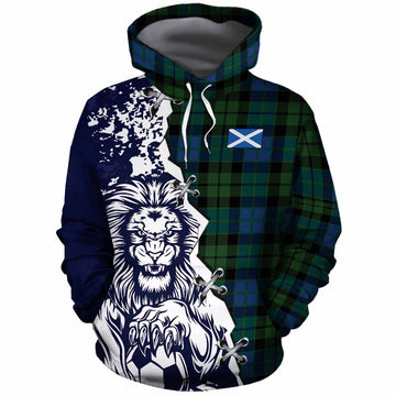 MacKie (McKie) Tartan Scottish Cotton Hoodie Angry Lion With Soccer Ball Style
