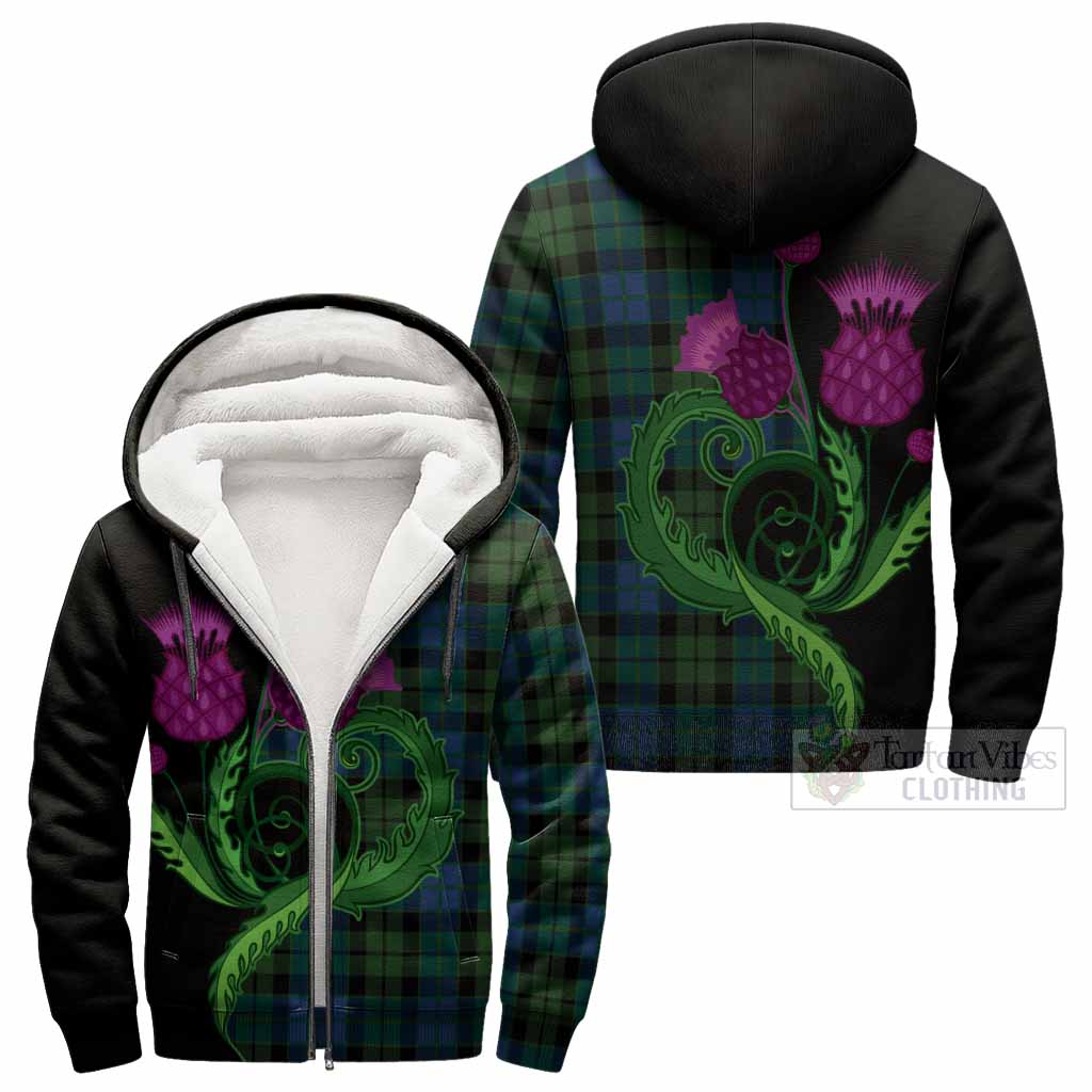 MacKie (McKie) Tartan Sherpa Hoodie Traditional Scottish Thistle