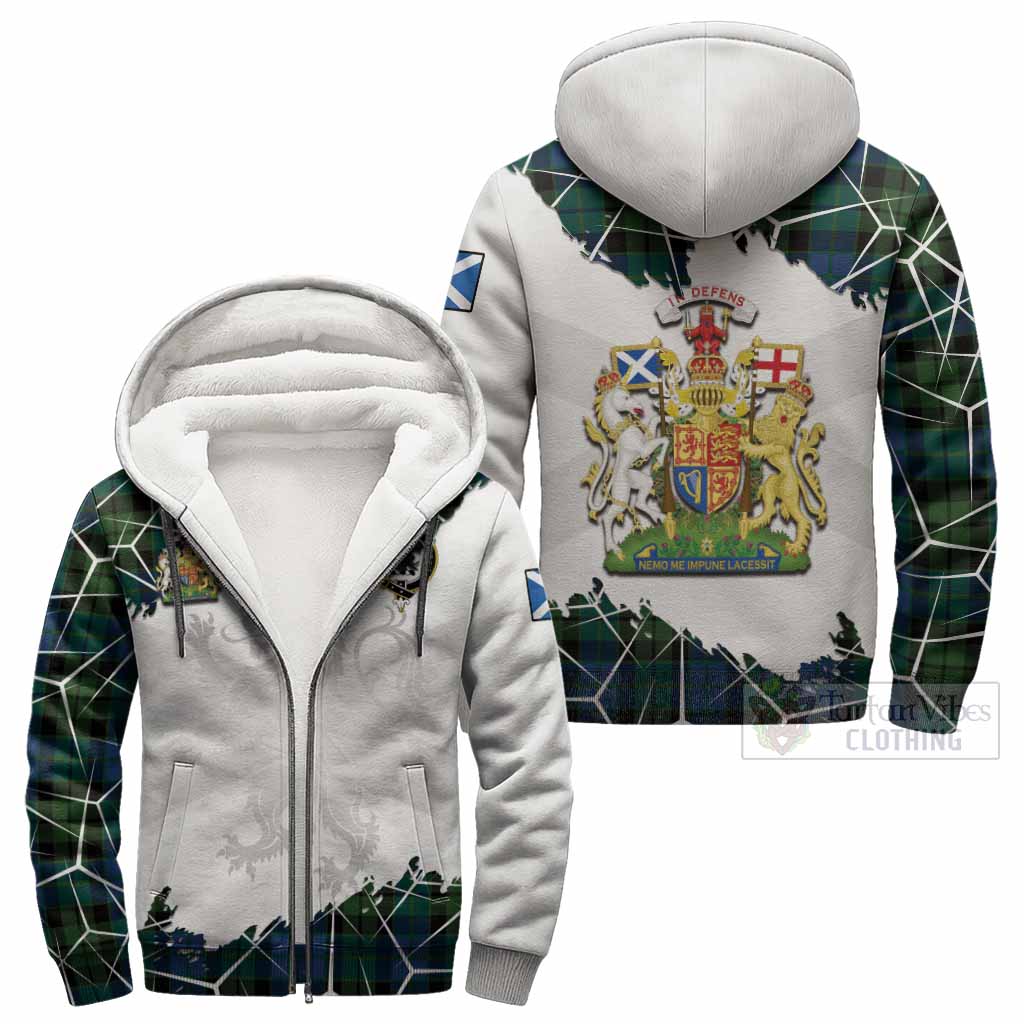 MacKie (McKie) Tartan Sherpa Hoodie with Family Crest and Lion Rampant Grunge Style
