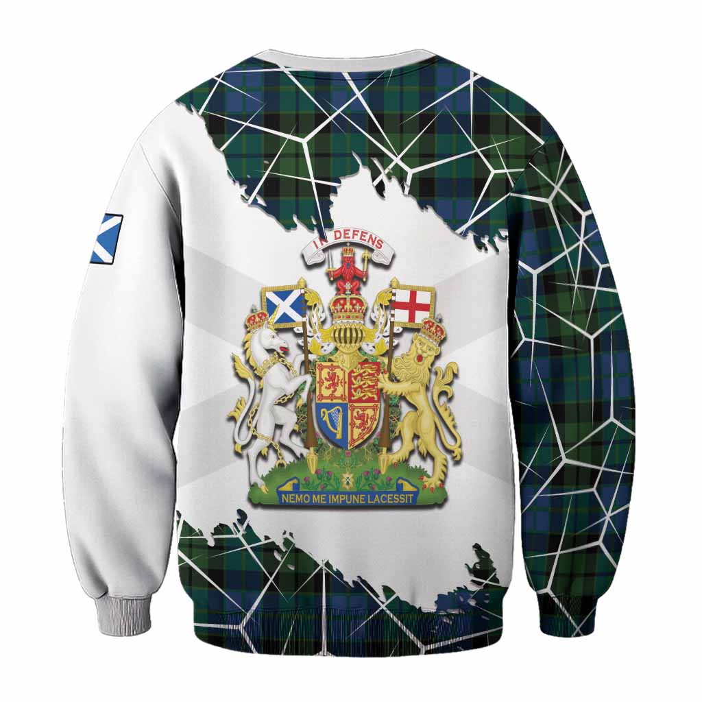 MacKie (McKie) Tartan Sweatshirt with Family Crest and Lion Rampant Grunge Style
