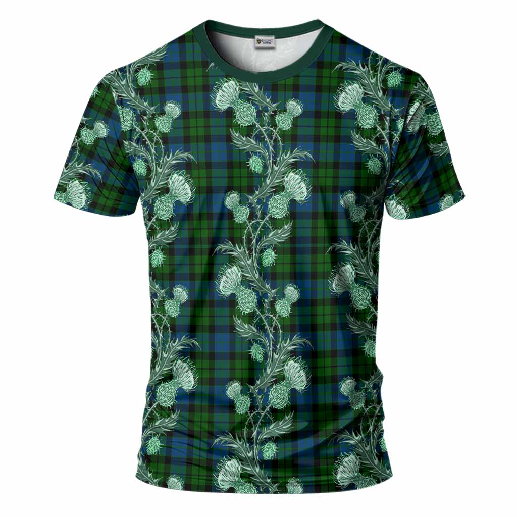 MacKie (McKie) Tartan T-Shirt Seamless Scottish Thistle Flowers