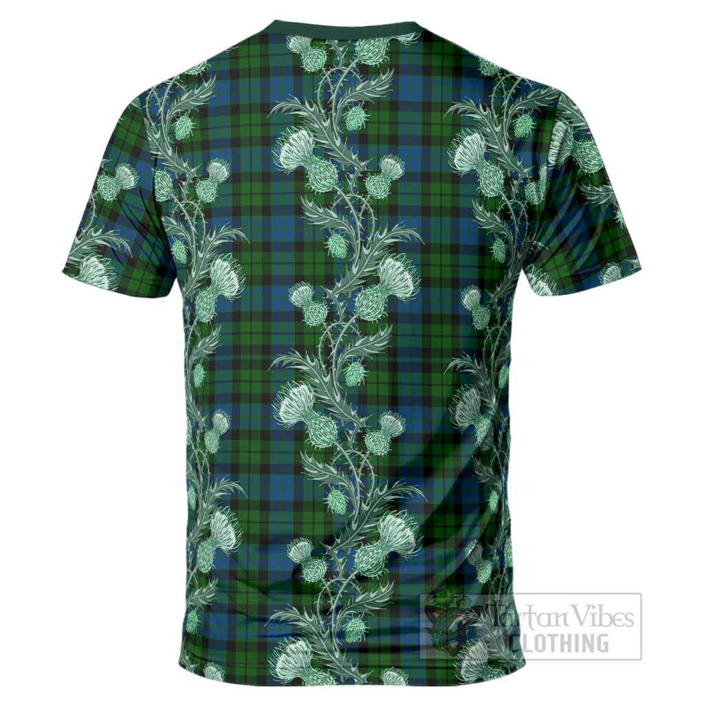 MacKie (McKie) Tartan T-Shirt Seamless Scottish Thistle Flowers