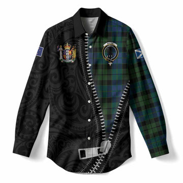 MacKie (McKie) Tartan Women Casual Shirt New Zealand Pattern Unique Zipper Stylized