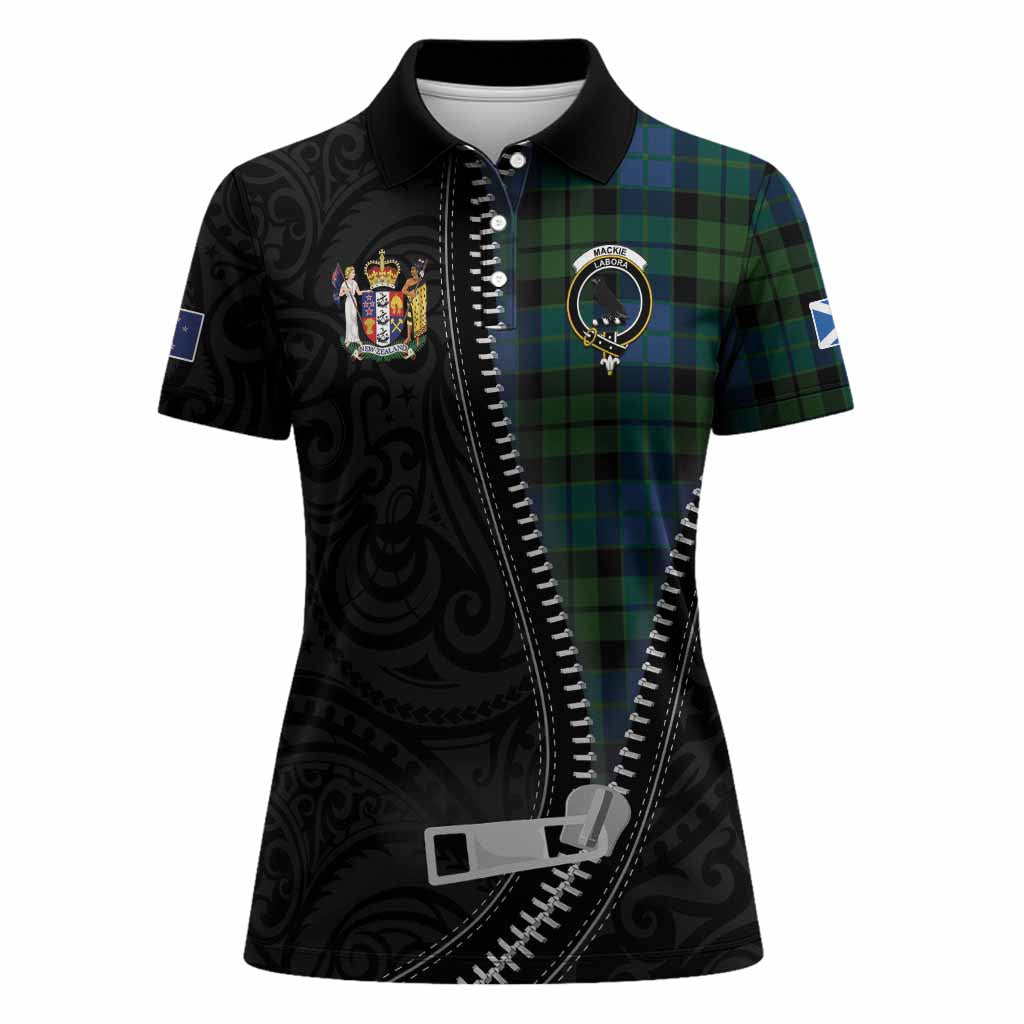 MacKie (McKie) Tartan Women Polo Shirt New Zealand Pattern Unique Zipper Stylized
