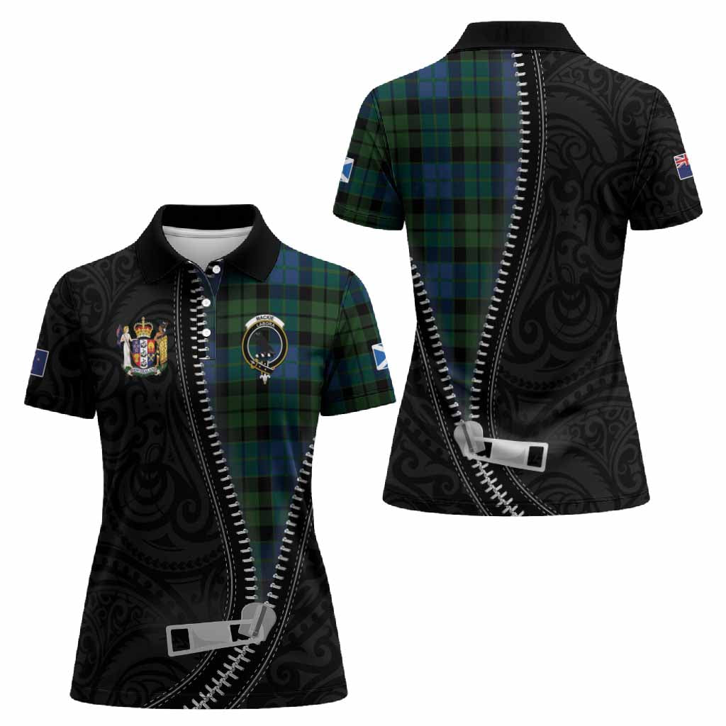 MacKie (McKie) Tartan Women Polo Shirt New Zealand Pattern Unique Zipper Stylized