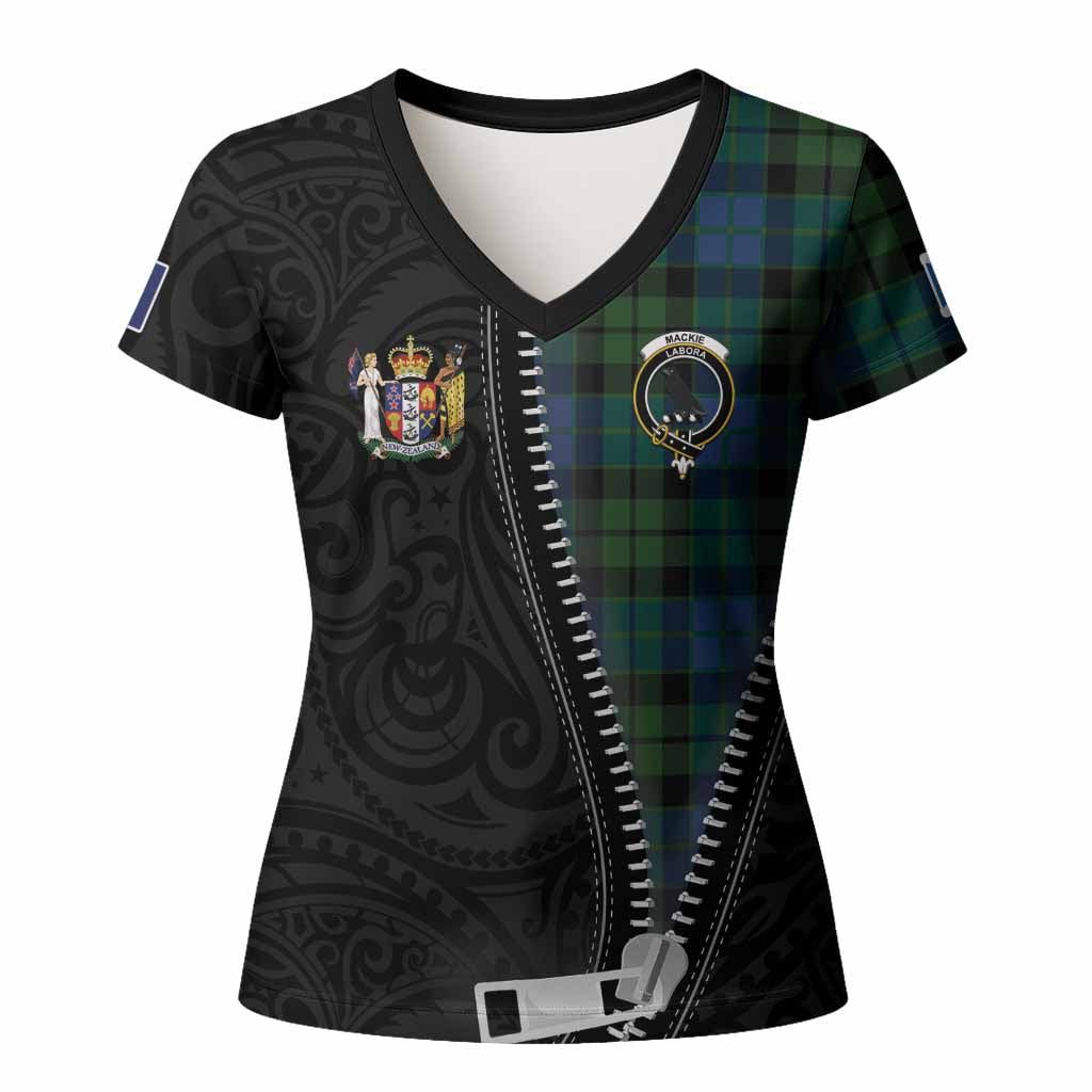 MacKie (McKie) Tartan Women T shirt New Zealand Pattern Unique Zipper Stylized