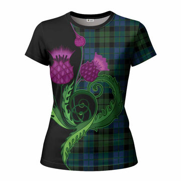 MacKie (McKie) Tartan Women T shirt Traditional Scottish Thistle