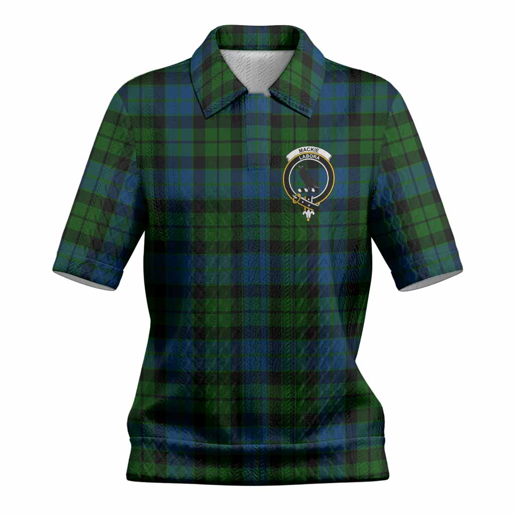 MacKie (McKie) Tartan Women’s Polo Sweater Top with Family Crest