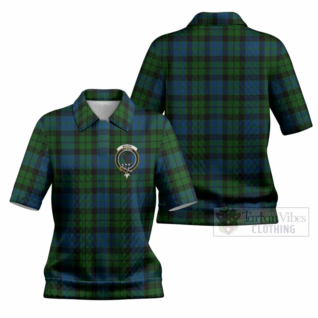 MacKie (McKie) Tartan Women’s Polo Sweater Top with Family Crest