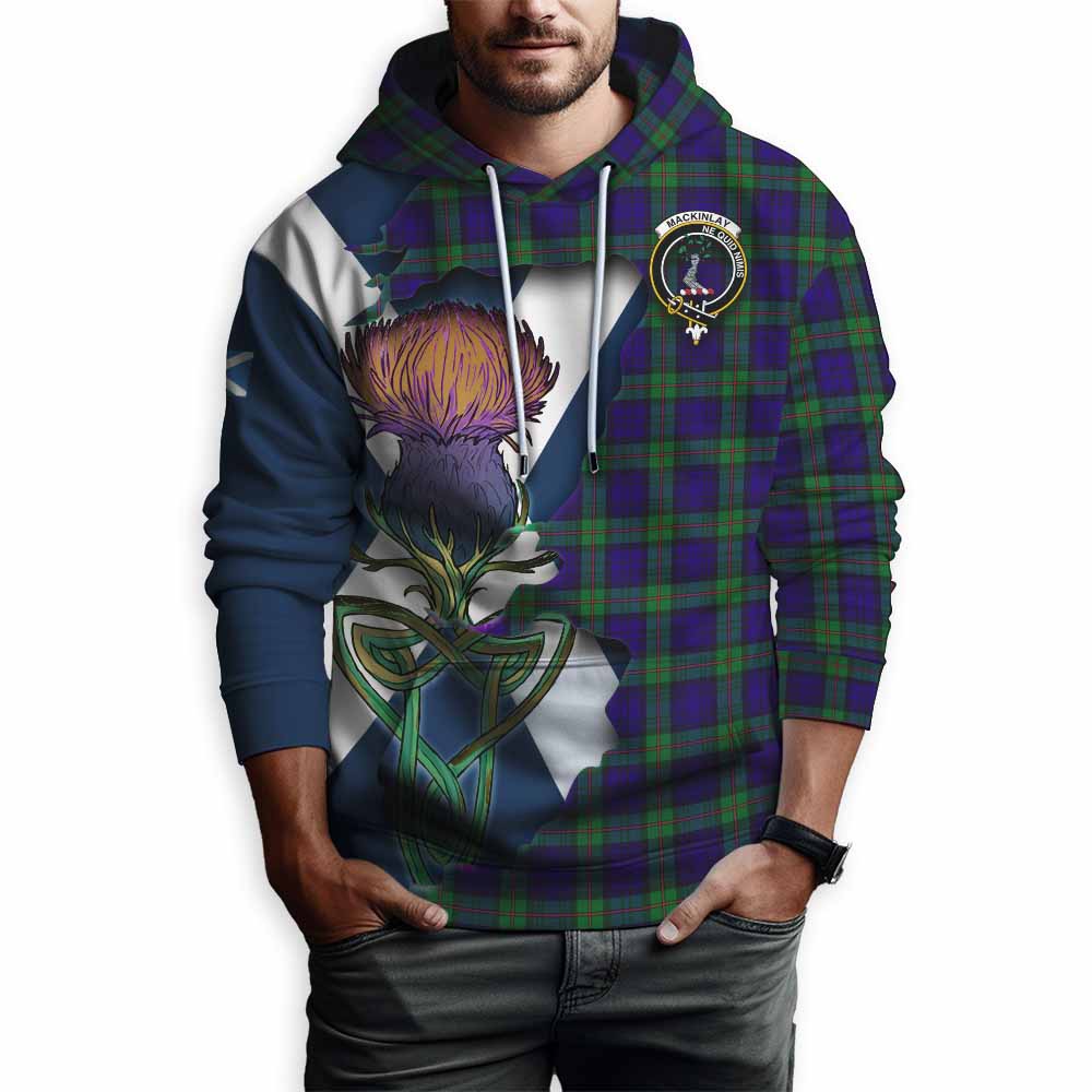 Tartan Vibes Clothing MacKinlay (McKinlay) Tartan Family Crest Hoodie Scottish Thistle Celtic Inspired