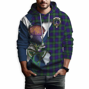 Tartan Vibes Clothing MacKinlay (McKinlay) Tartan Family Crest Hoodie Scottish Thistle Celtic Inspired