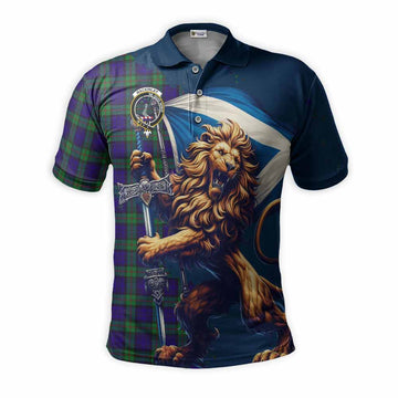 Tartan Vibes Clothing MacKinlay (McKinlay) Tartan Family Crest Men's Polo Shirt with Scottish Majestic Lion