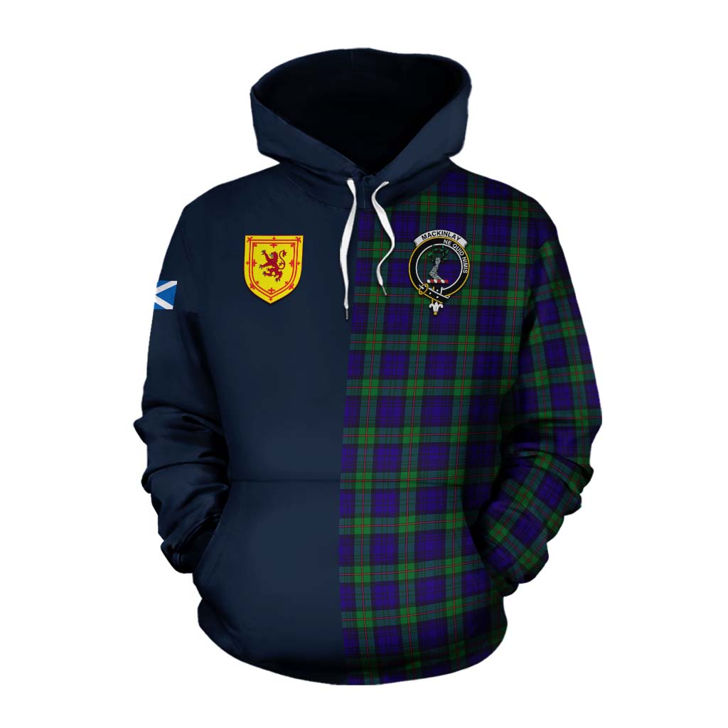 Tartan Vibes Clothing MacKinlay (McKinlay) Tartan Cotton Hoodie Alba with Scottish Lion Royal Arm Half Style