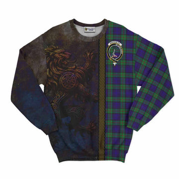 Tartan Vibes Clothing MacKinlay (McKinlay) Tartan Family Crest Sweatshirt Alba Gu Brath Be Brave Lion Ancient Style