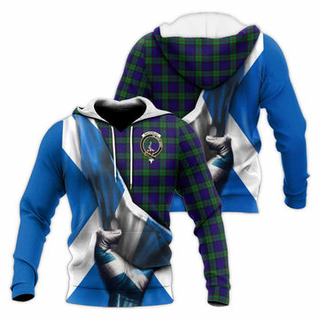 Tartan Vibes Clothing MacKinlay (McKinlay) Tartan Knitted Hoodie with Family Crest Scotland Patriotic Style