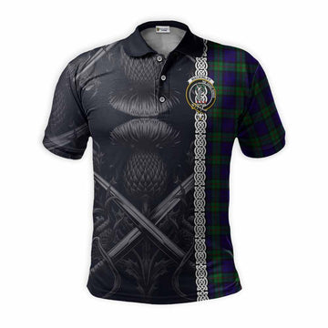 Tartan Vibes Clothing MacKinlay (McKinlay) Tartan Polo Shirt with Family Crest Cross Sword Thistle Celtic Vibes