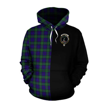 Tartan Vibes Clothing MacKinlay (McKinlay) Tartan Cotton Hoodie with Family Crest and Half Of Me Style