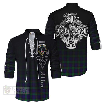 Tartan Vibes Clothing MacKinlay (McKinlay) Tartan Ghillie Kilt Shirt Featuring Alba Gu Brath Family Crest Celtic Inspired