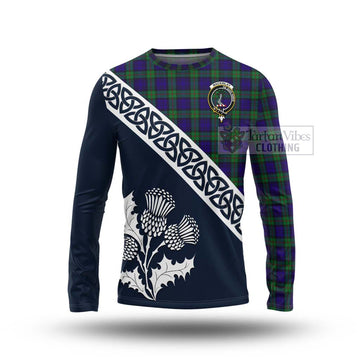 Tartan Vibes Clothing MacKinlay (McKinlay) Tartan Long Sleeve T-Shirt Featuring Thistle and Scotland Map