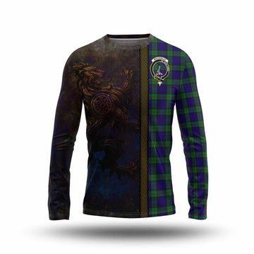 Tartan Vibes Clothing MacKinlay (McKinlay) Tartan Family Crest Long Sleeve T-Shirt Alba Gu Brath Be Brave Lion Ancient Style