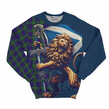 Tartan Vibes Clothing MacKinlay (McKinlay) Tartan Family Crest Sweatshirt with Scottish Majestic Lion