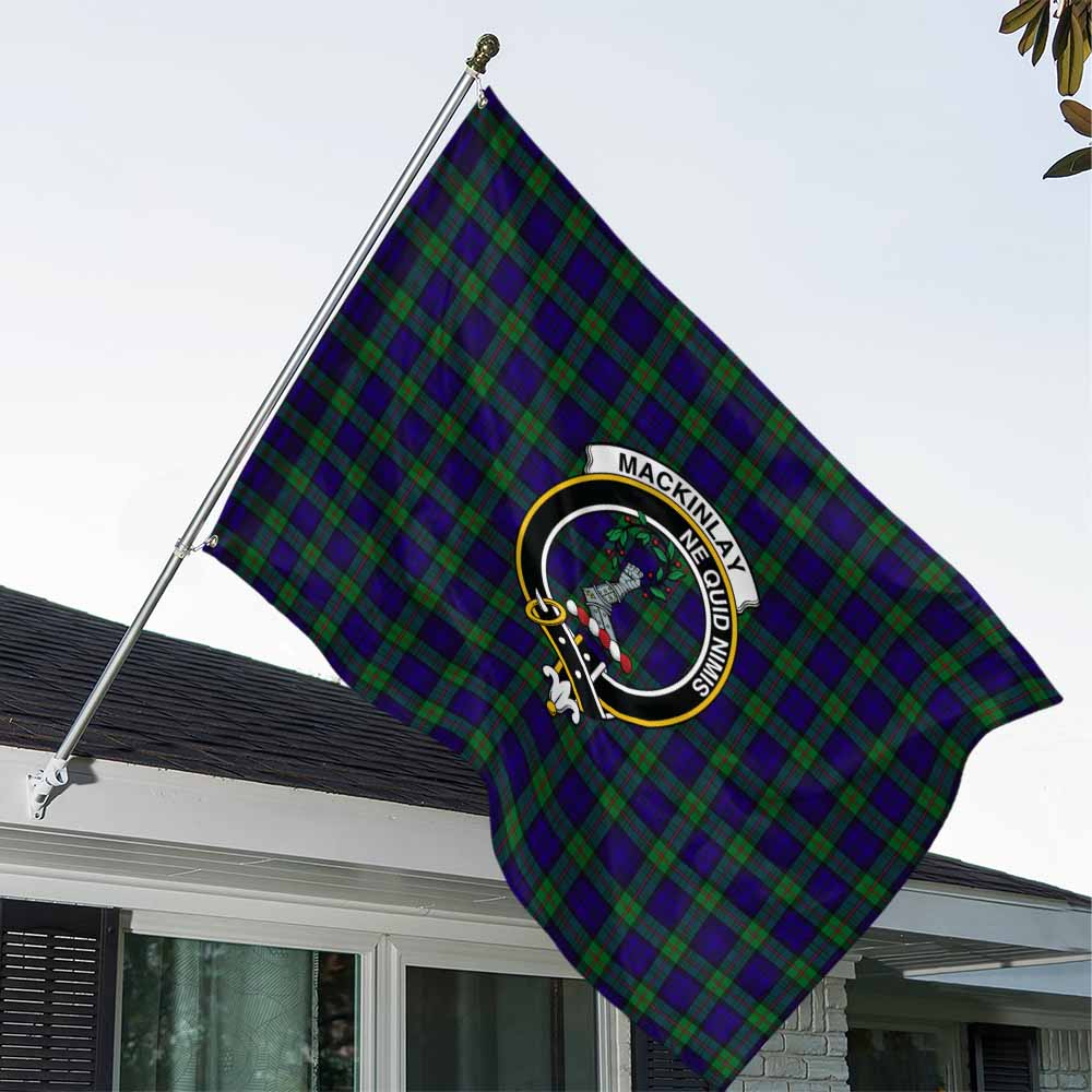 Tartan Vibes Clothing MacKinlay (McKinlay) Tartan House Flag with Family Crest