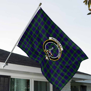 Tartan Vibes Clothing MacKinlay (McKinlay) Tartan House Flag with Family Crest
