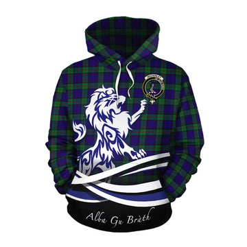 Tartan Vibes Clothing MacKinlay (McKinlay) Tartan Cotton Hoodie with Alba Gu Brath Regal Lion Emblem