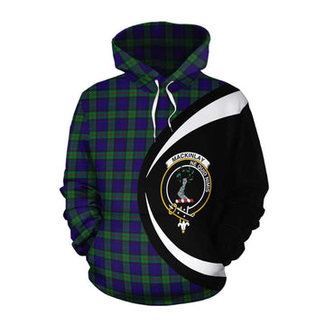 Tartan Vibes Clothing MacKinlay (McKinlay) Tartan Cotton Hoodie with Family Crest Circle Style