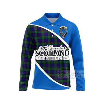 Tartan Vibes Clothing MacKinlay (McKinlay) Family Crest Tartan Long Sleeve Polo Shirt Celebrate Saint Andrew's Day in Style