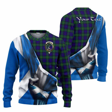 Tartan Vibes Clothing MacKinlay (McKinlay) Tartan Knitted Sweater with Family Crest Scotland Patriotic Style