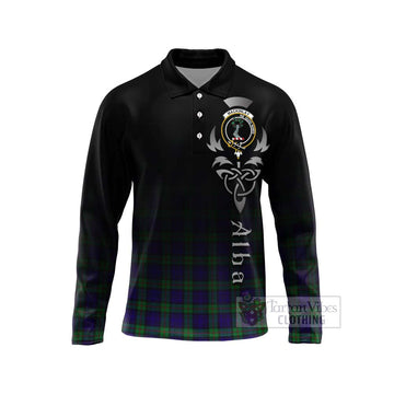 Tartan Vibes Clothing MacKinlay (McKinlay) Tartan Long Sleeve Polo Shirt Featuring Alba Gu Brath Family Crest Celtic Inspired