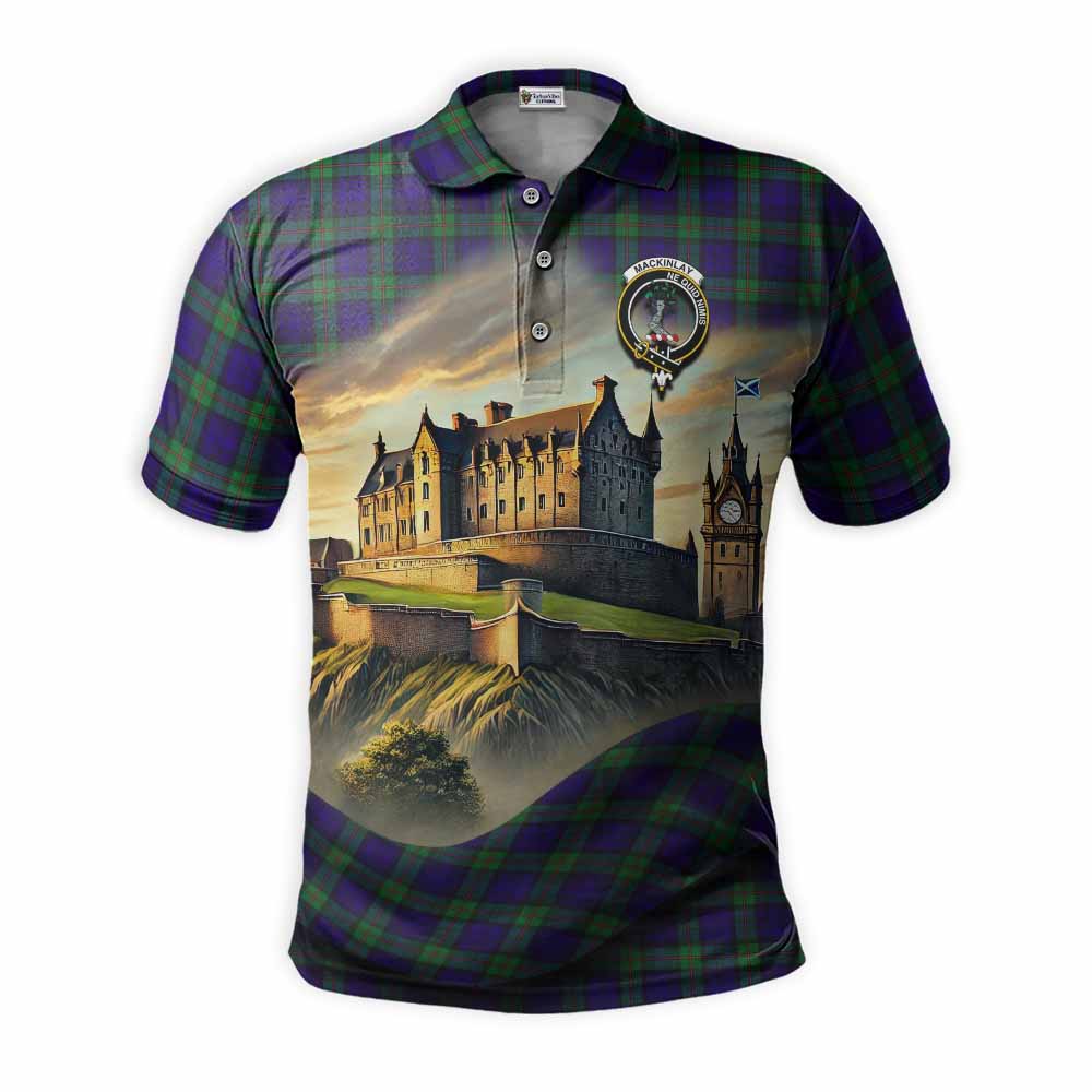 Tartan Vibes Clothing MacKinlay (McKinlay) Tartan Family Crest Polo Shirt with Scottish Ancient Castle Stype