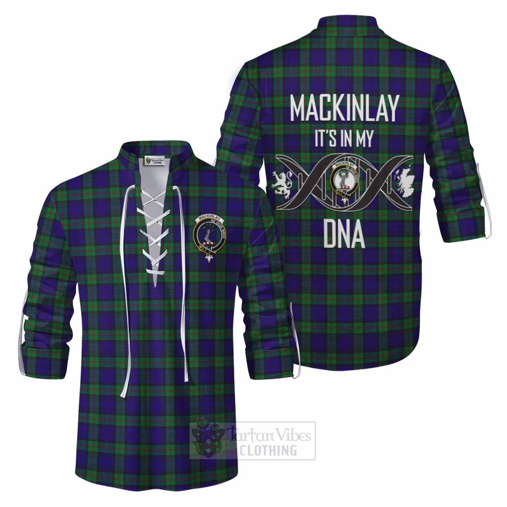 Tartan Vibes Clothing MacKinlay (McKinlay) Tartan Ghillie Kilt Shirt with Family Crest DNA In Me Style