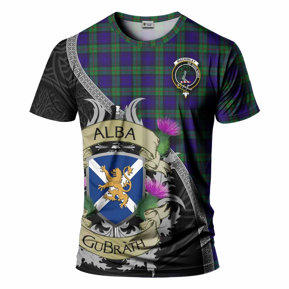 Tartan Vibes Clothing MacKinlay (McKinlay) Tartan Family Crest T-Shirt Lion Rampant Royal Thistle Shield Celtic Inspired