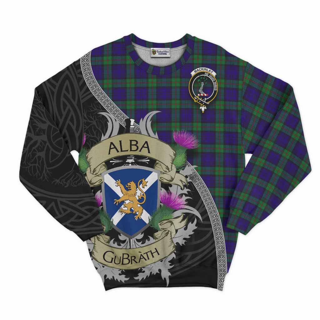Tartan Vibes Clothing MacKinlay (McKinlay) Tartan Family Crest Sweatshirt Lion Rampant Royal Thistle Shield Celtic Inspired