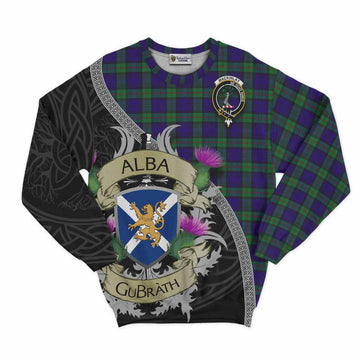 Tartan Vibes Clothing MacKinlay (McKinlay) Tartan Family Crest Sweatshirt Lion Rampant Royal Thistle Shield Celtic Inspired