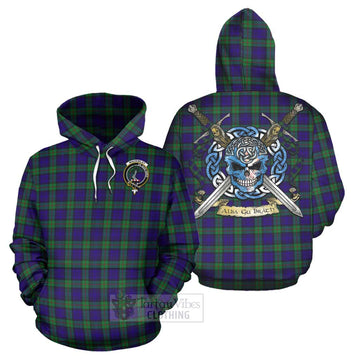 Tartan Vibes Clothing MacKinlay (McKinlay) Tartan Hoodie with Family Crest Celtic Skull Style