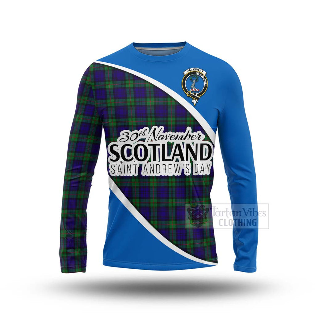 Tartan Vibes Clothing MacKinlay (McKinlay) Family Crest Tartan Long Sleeve T-Shirt Celebrate Saint Andrew's Day in Style