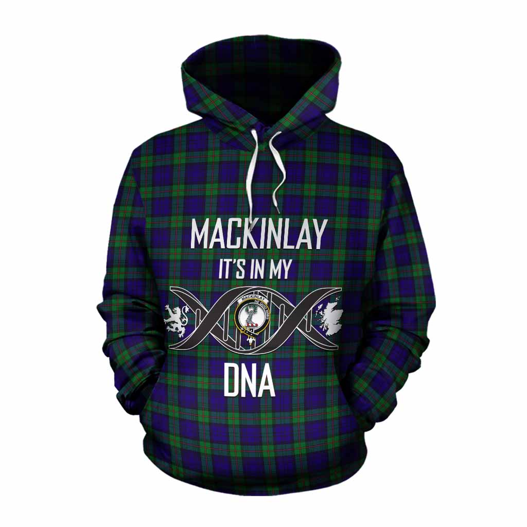 Tartan Vibes Clothing MacKinlay (McKinlay) Tartan Cotton Hoodie with Family Crest DNA In Me Style