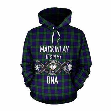 Tartan Vibes Clothing MacKinlay (McKinlay) Tartan Cotton Hoodie with Family Crest DNA In Me Style