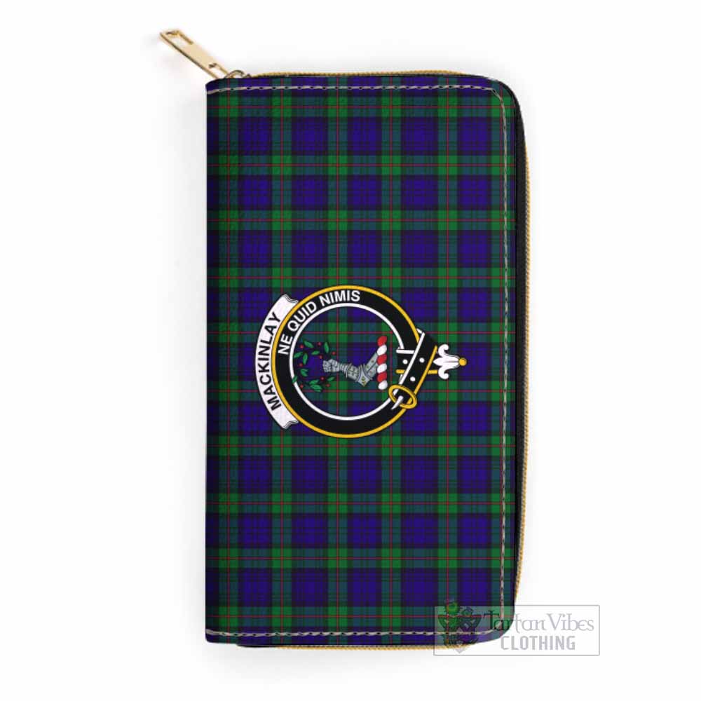 Tartan Vibes Clothing MacKinlay (McKinlay) Tartan Women's Leather Wallet with Family Crest
