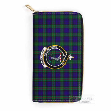 Tartan Vibes Clothing MacKinlay (McKinlay) Tartan Women's Leather Wallet with Family Crest