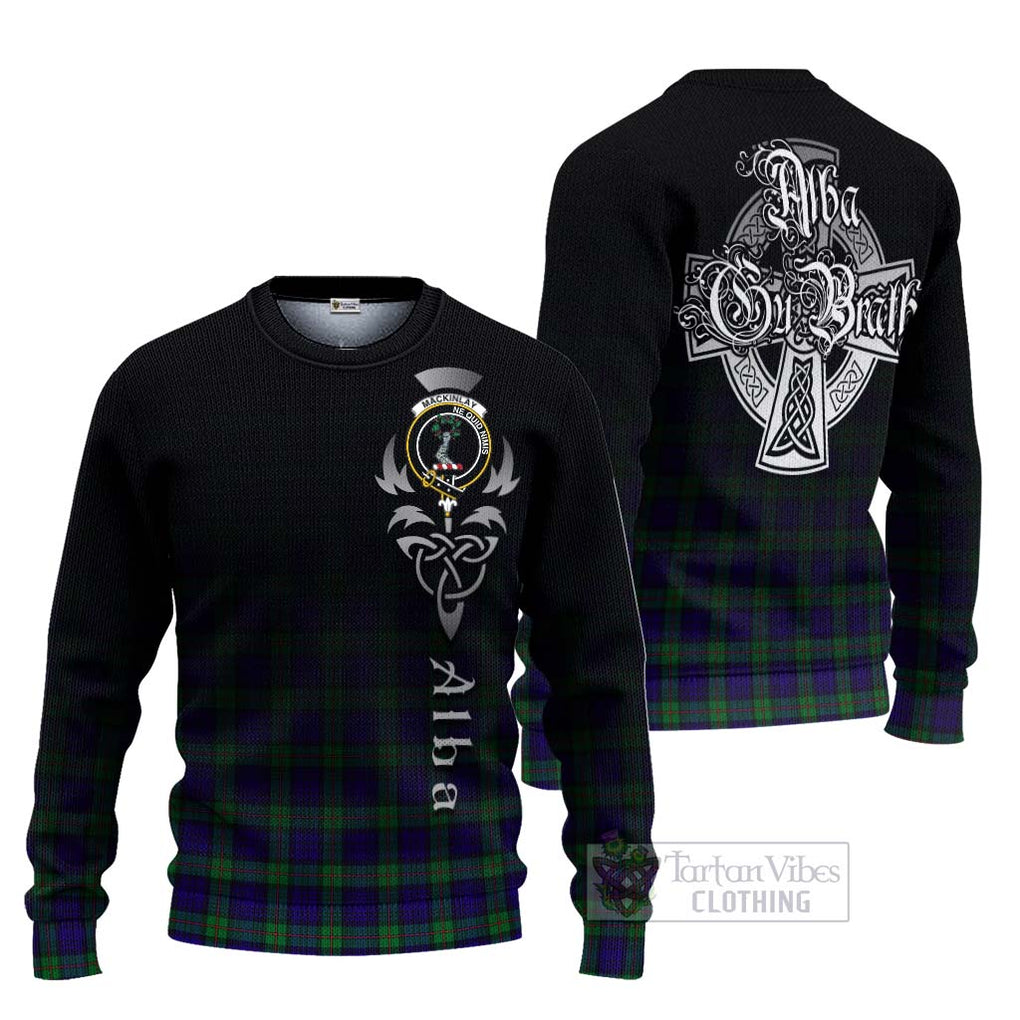 Tartan Vibes Clothing MacKinlay (McKinlay) Tartan Knitted Sweater Featuring Alba Gu Brath Family Crest Celtic Inspired