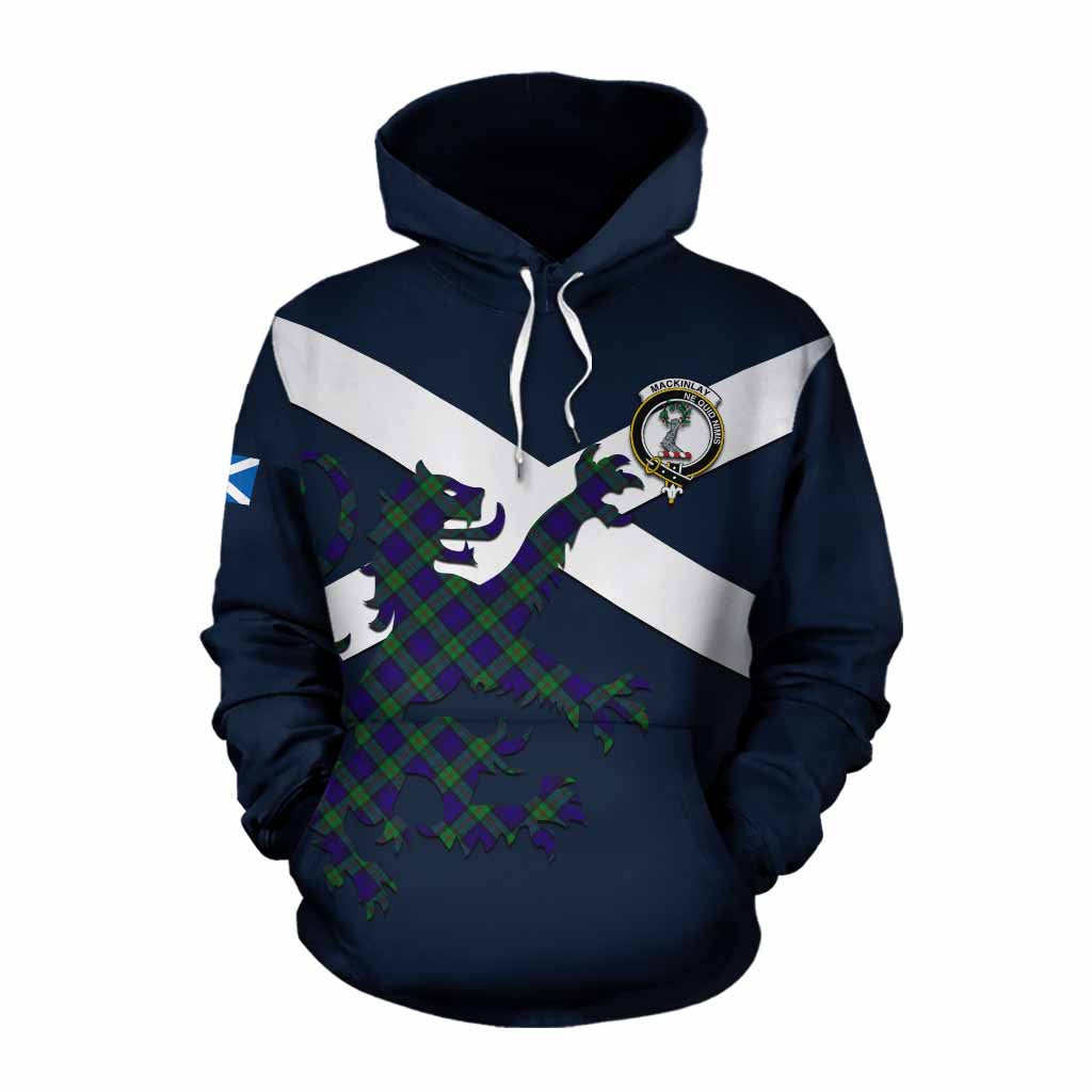 Tartan Vibes Clothing MacKinlay (McKinlay) Tartan Lion Rampant Cotton Hoodie Proudly Display Your Heritage with Alba Gu Brath and Clan Name
