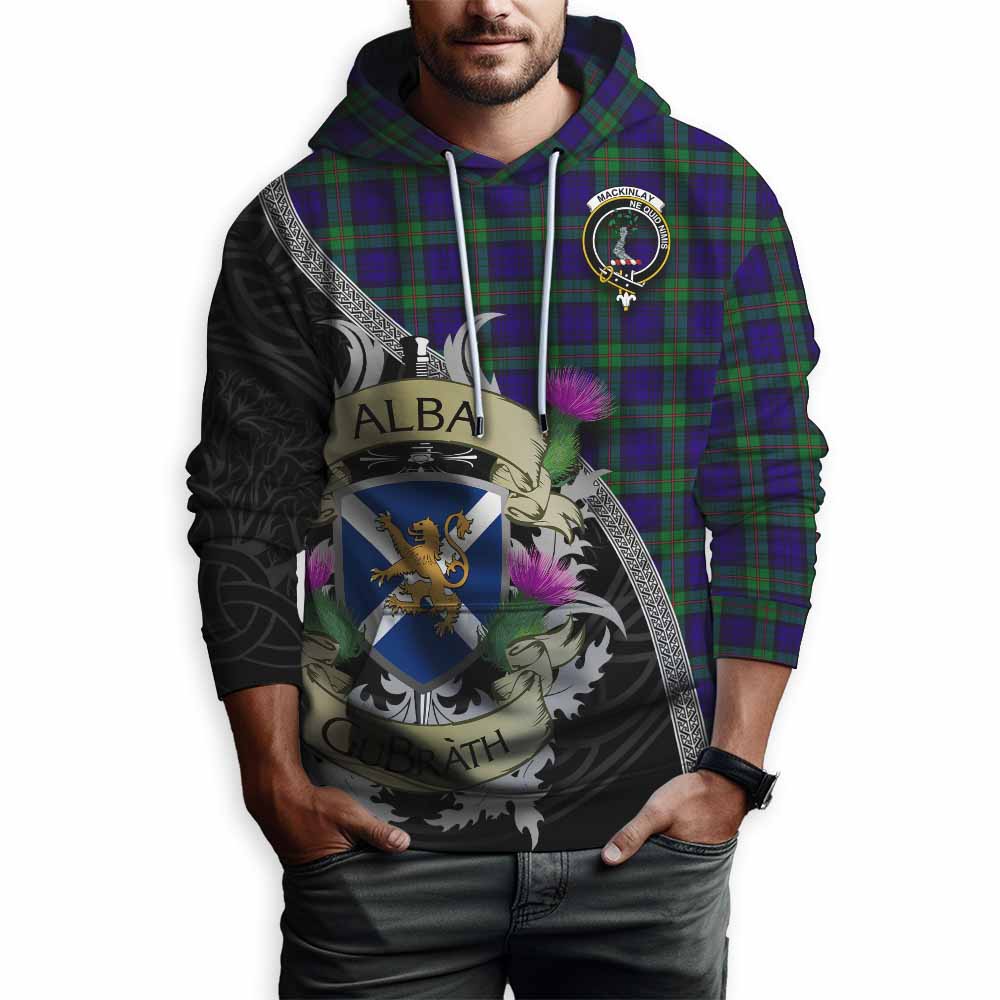 Tartan Vibes Clothing MacKinlay (McKinlay) Tartan Family Crest Hoodie Lion Rampant Royal Thistle Shield Celtic Inspired